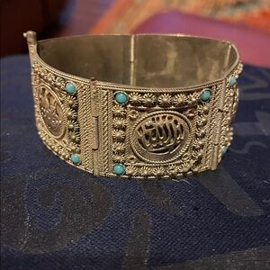 Handmade Silver and Turquoise Bracelet from Turkey